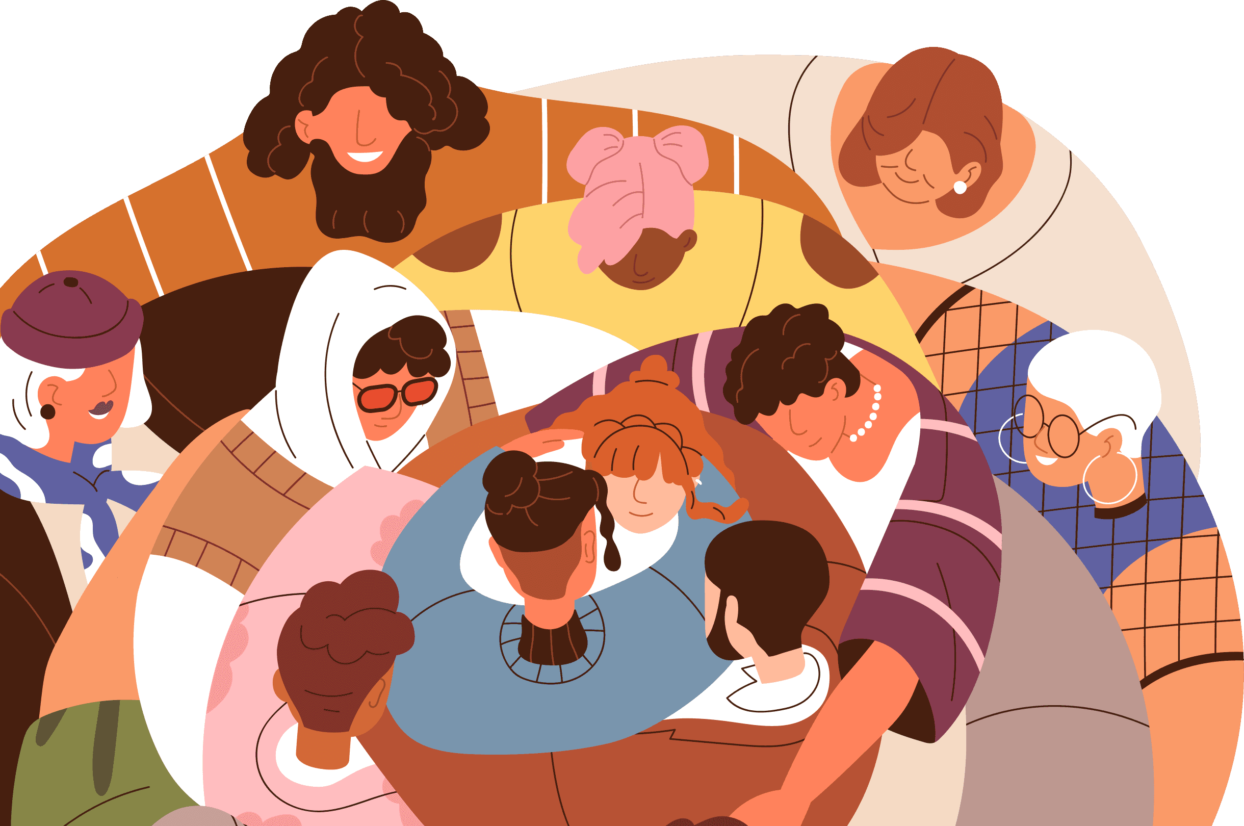 People connecting and supporting each other