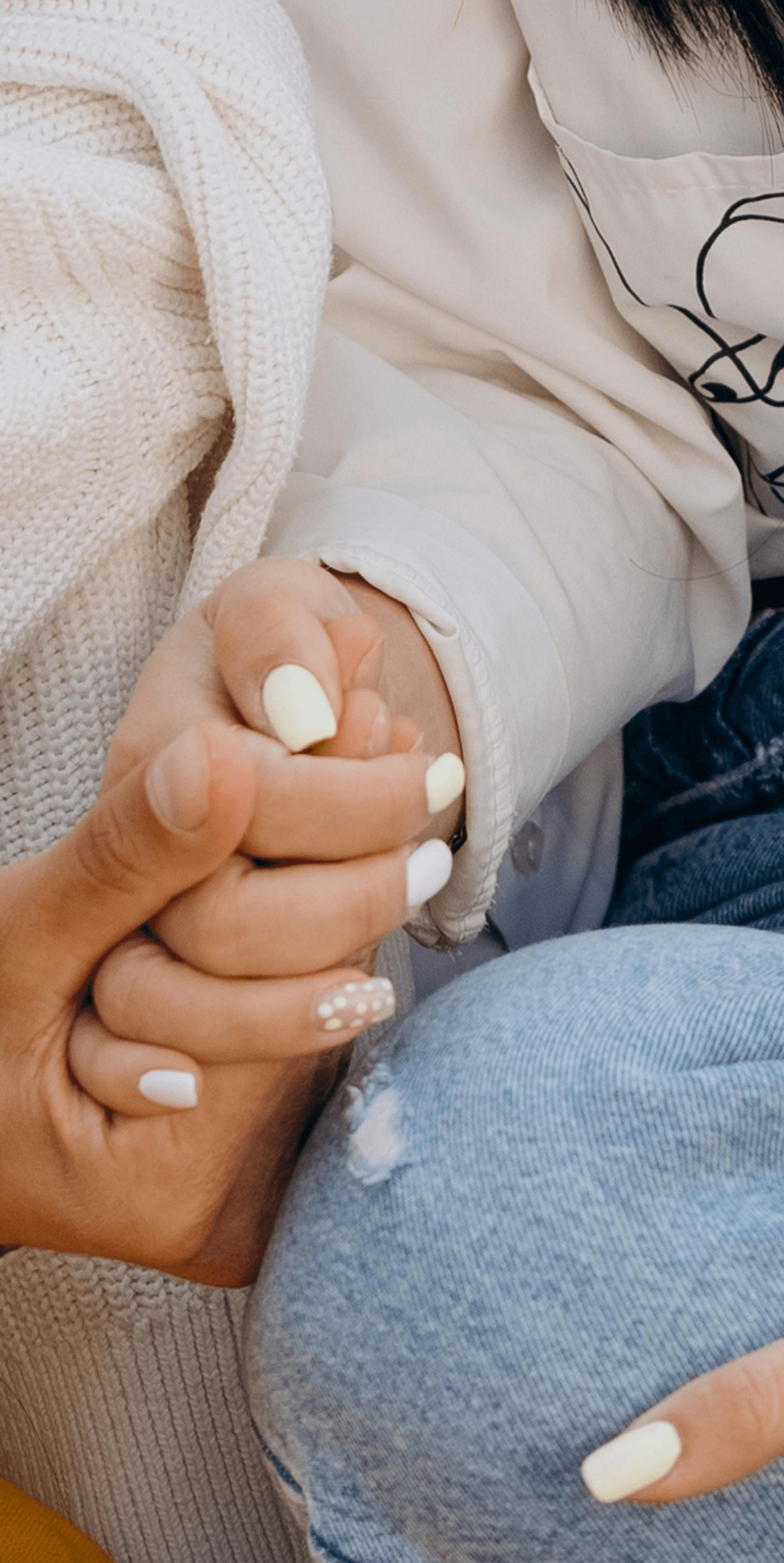 Hands holding in support